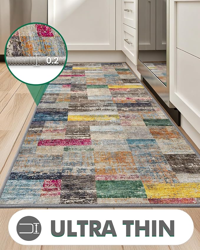 LUMI Washable Runner Rug, Low Profile Thin Long Carpeet - Image 3