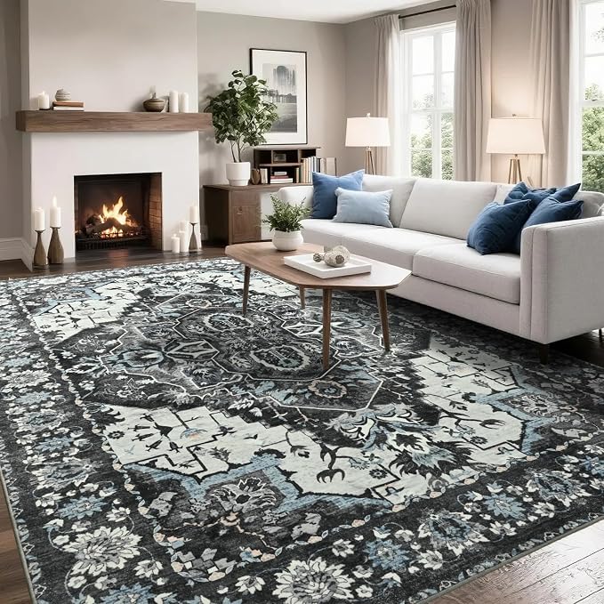 Beglad Area Rugs 5x7 for Living Room, Washable Vintage Rugs -Low Pile Soft - Image 2