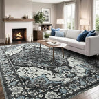 Area Rugs 6x9 for Living Room, Washable Vintage Rugs -Low Pile Distressed Rugs - Image 2