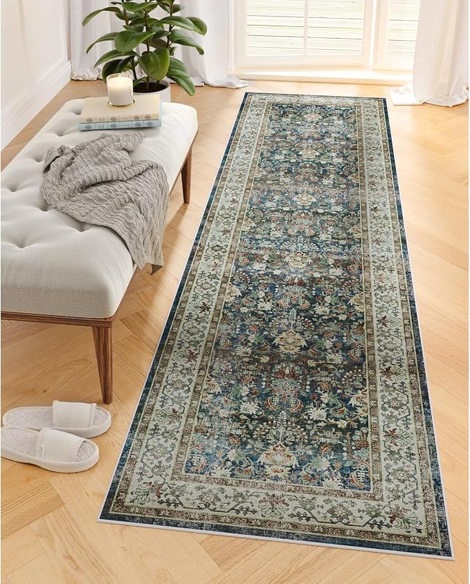Dripex Runner Rug-2x8 Washable Distressed Hallway Runner Oriental Medallion - Image 4