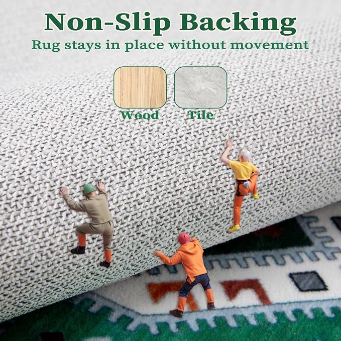 SERISSA 9x12 Area Rugs for Living Room, Large Washable Non-Slip Boho Rug - Image 5