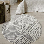 Antep Rugs Palafito 5x5 Geometric Shag Diamond High-Low Pile Textured Indoor by AntepRugs