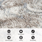 Rugshop Abstract Marble Shag Area Rug Blue 7' 10" x 10' Perfect - Image 5