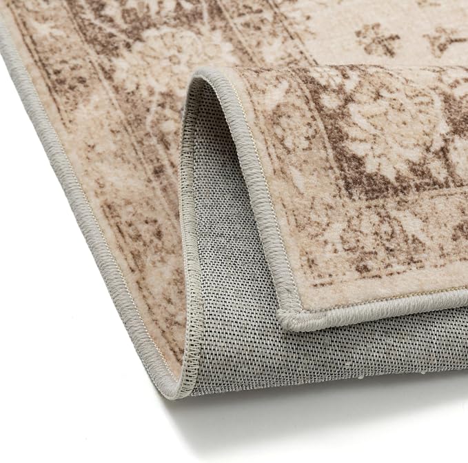 Brown 6x9 Area Rug Washable Vintage Living Room Carpet Non Slip Retro - Image 6