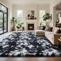 Fluffy Rug Shaggy Area Rug, Mottling Black 9x12 Area Rugs by Yongyangjuxi