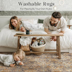 Phantoscope Washable Area Rug 4'x6' Non-Slip, Vintage Neutral Rugs - Image 9