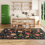 Living Room Rug 8x10 Rug Machine Washable Boho Area Rug Non Slip Floral Vintage - Image 4