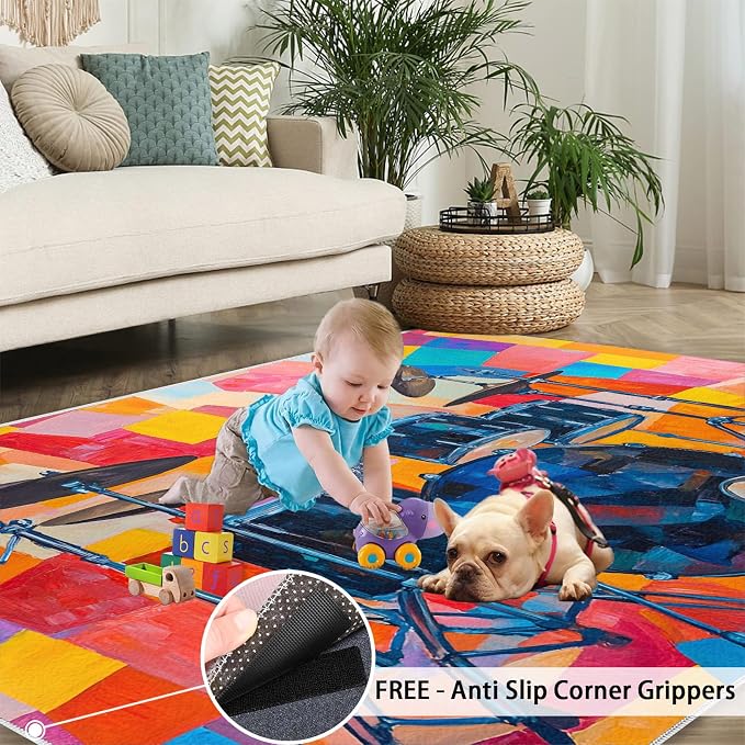 3x6 Drum Set Bedroom Rug Under Bed - Image 5