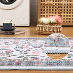 5x7 Washable Non-Slip Rug, Vintage Floral Area Rug - Image 5