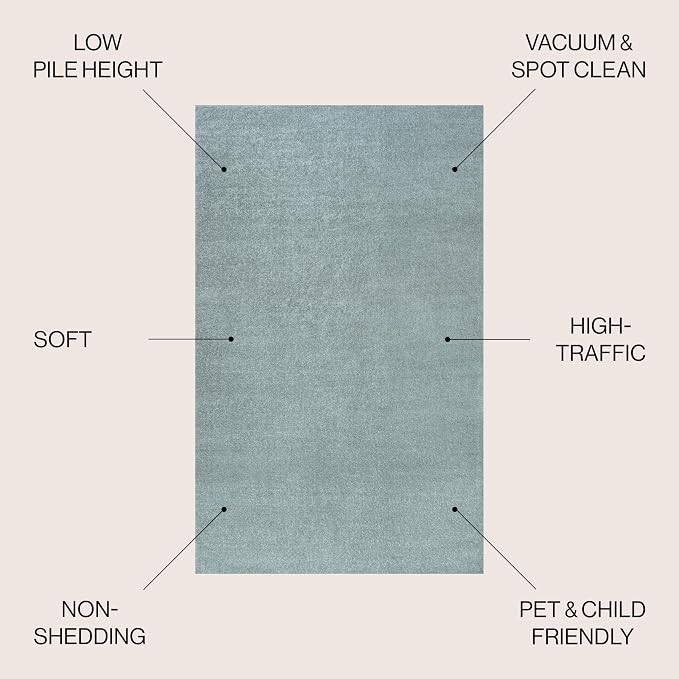 JONATHAN Y Haze Solid Low-Pile Aqua Blue Indoor Area Rug 3x5, Minimalist - Image 2