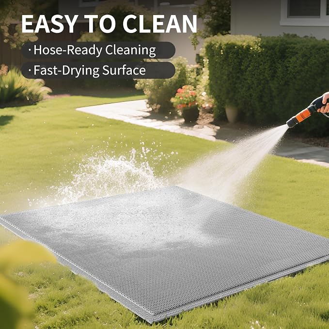 Front Door Mat 20''x31'', Drainage Heavy Duty Dirt Trapping Non-Slip Doormats - Image 7