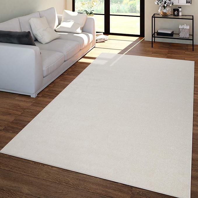 Paco Home Solid Area Rug in Cream Modern Plain Design, Size: 5'3" x 7'3" by PacoHome
