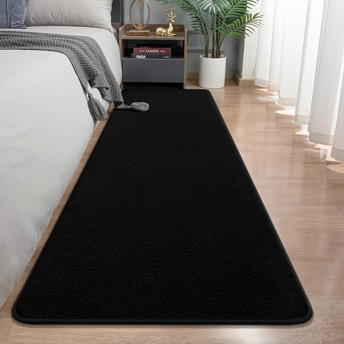 Runner Rug for Hallway, 2x8 Feet Non-Slip Washable Black Long Area Rug Runners by Unknown