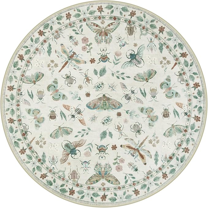 Lahome Insect Washable Round Area Rug, Soft Round Rugs 6ft Ultra-Thin Non-Slip - Image 7