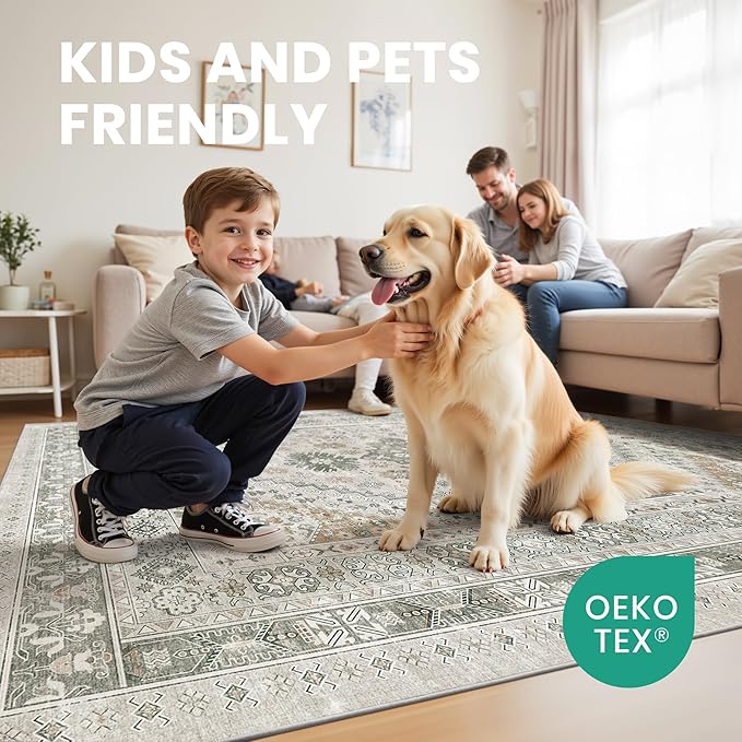 zesthome 8x10 Area Rugs for Living Room, Non-Slip Backing Washable Rugs - Image 5