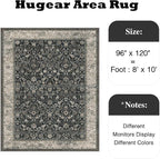HUGEAR 8x10 Machine Washable Rugs Black Beige Hallway Large Area Rug Indoor - Image 2