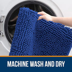 OLANLY Bathroom Rugs 59x35, Extra Soft Absorbent Chenille Bath Rugs, Rubber - Image 5