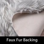 Latepis Grey Round Rugs 6ft Faux Fur Sheepskin Circle Rug - Image 3