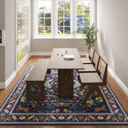 Rugcomf 8x10 Area Rugs for Living Room Washable Rug Floral Non-Slip Large Rug - Image 6