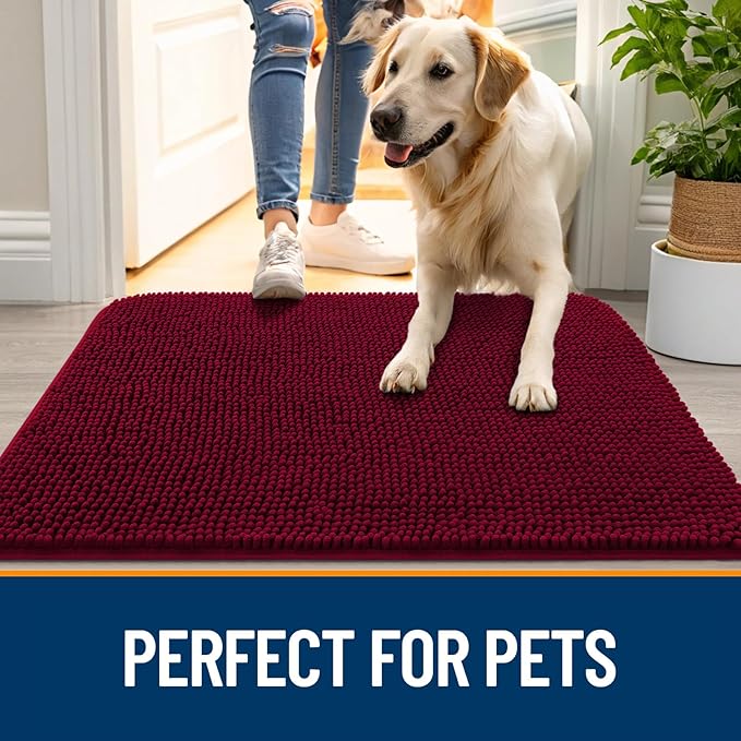 OLANLY Dog Door Mat for Muddy Paws 54x24, Absorbs Moisture and Dirt, Absorbent - Image 6