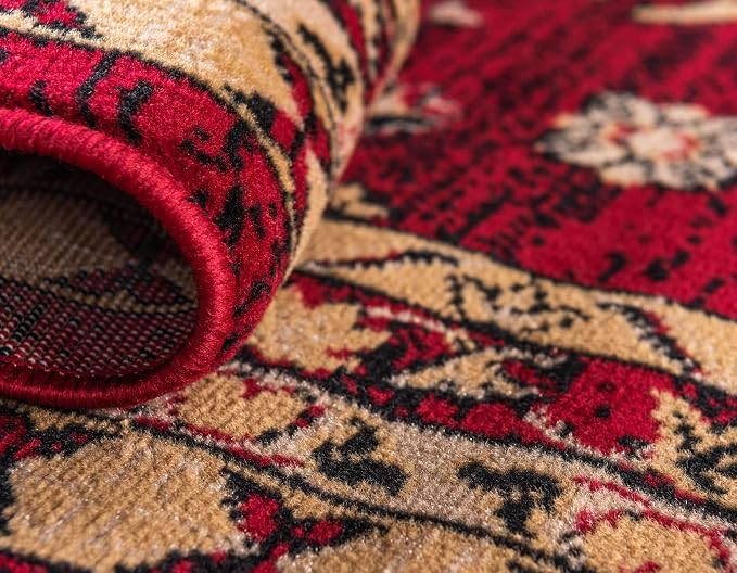 Unique Loom Taftan Collection Border Geometric Tribal Inspired Design Area Rug - Image 7