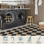 Lahome Checkered Easy Jute 3x5 Outdoor Patio Rug, Washable Rugs - Image 5