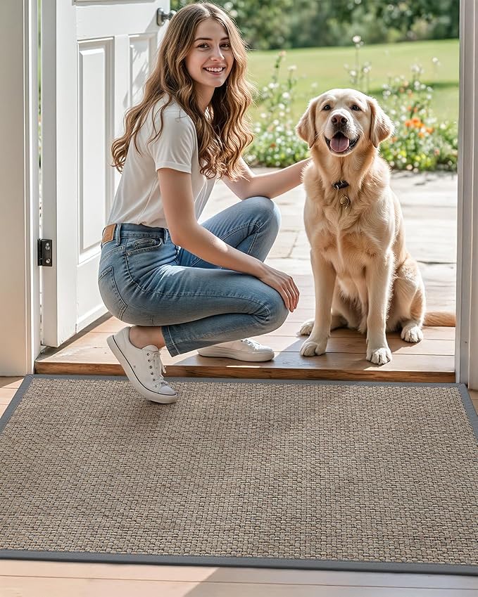 DEXI Ultra Thin Entryway Indoor Door Mat 32x48, Non Slip Rubber Backing Inside - Image 9