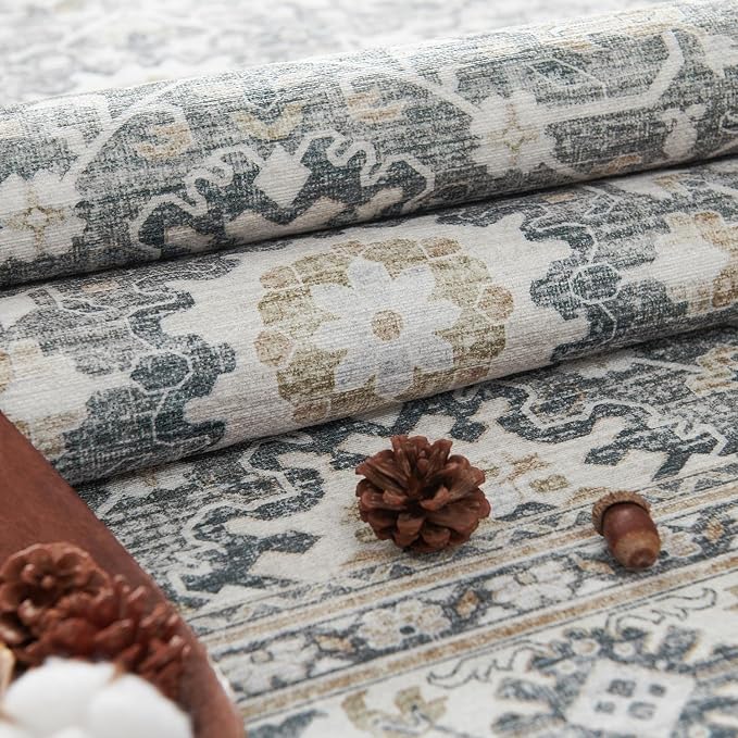 jinchan Runner Rug 2x6 Washable Hallway Rug Distressed Gray Multi Vintage - Image 8