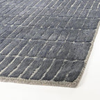 Hand-Tufted 100% Wool Area Rug – Unique Modern Geometric Grid Pattern, Soft - Image 2