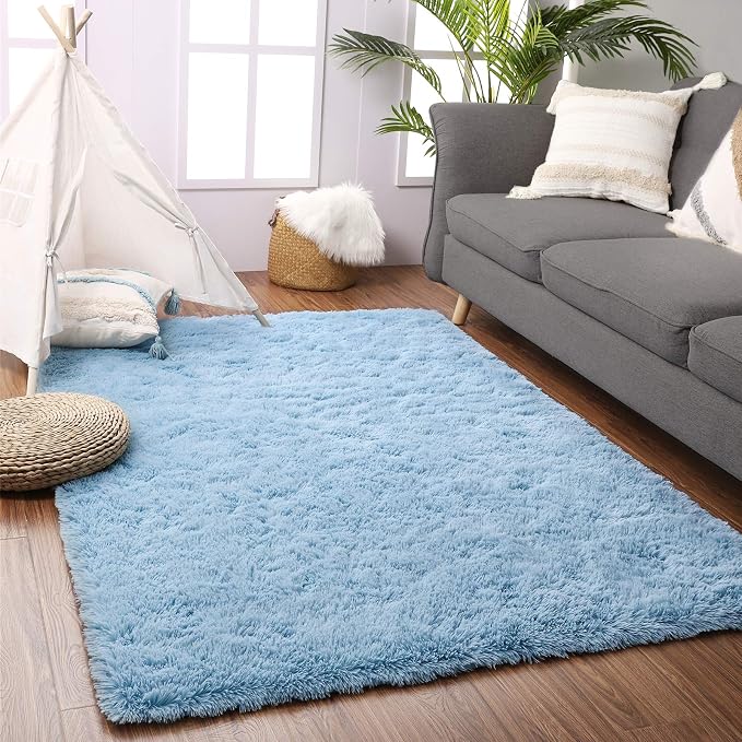 Beglad Fluffy Area Rugs 3 x 5 Feet, Modern Minimalist Style Shag Rugs, Non-Slip by Beglad