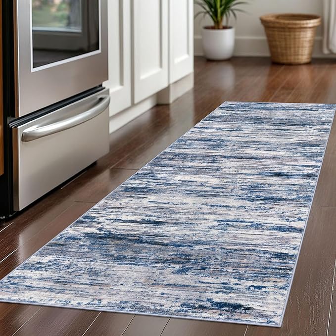 2x5 Modern Abstract Runner Rug for Hallways, Non-Shedding Washable Rug for - Image 2