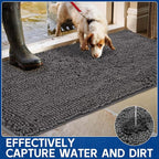 Chenille Absorbent Front Door Mat 72" x 24", Dog Door Mat - Image 2