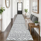 KUTA Long Hallway Runner Rug 2.6x14 Non-Slip Washable, Moroccan Vintage Beige by KUTA