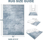Area Rugs 8x10 Living Room: Washable Rug Modern Abstract Large Rugs Soft Non - Image 2
