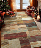 YIHOUSE Brown Area Rug 4x6, Farmhouse Rugs Washable, Vintage Burgundy Carpets by YIHOUSE