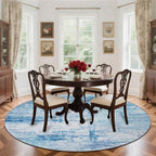 Round 5ft Area Rug Modern Abstract Washable Carpet - Image 3