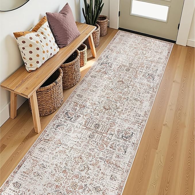 jinchan Kalen Runner Rug 2x8 Washable Hallway Rug Vintage Indoor Thin Retro - Image 2