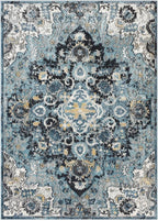 LUXE WEAVERS Moroccan Blue 6x9 Medallion Area Rug - Image 3