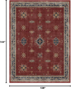 RUGGABLE Washable Vintage Area Rug – Verena Amber Red 9x12, Stain-Resistant - Image 2