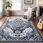 Area Rug for Living Room, 9x12 Machine Washable Non Slip Large Faux Wool Throw - Image 3
