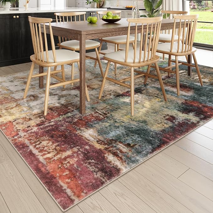 Lahome Modern Abstract Living Room Rug 8x10, Washable 8x10 Area Rugs - Image 6