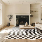 EVERGRACE Checkered Plaid Area Rug 9x12, Soft Fuzzy Faux Wool Rugs Washable - Image 2