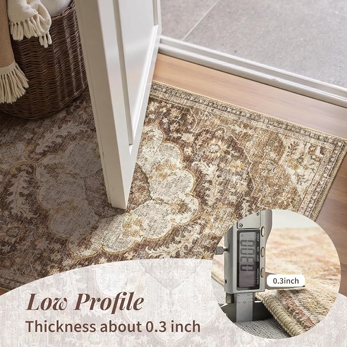 tchdio 3x5 Bedroom Area Rug, Non Slip Washable Entryway Rug Indoor, Soft Low - Image 4