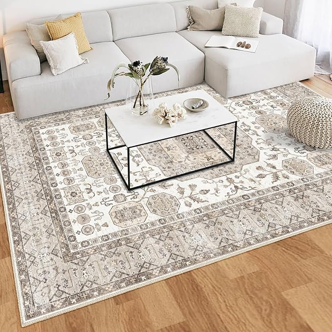 8x10 Area Rug Washable Living Room Carpet Bedroom Rug, Retro Accent Throw - Image 8