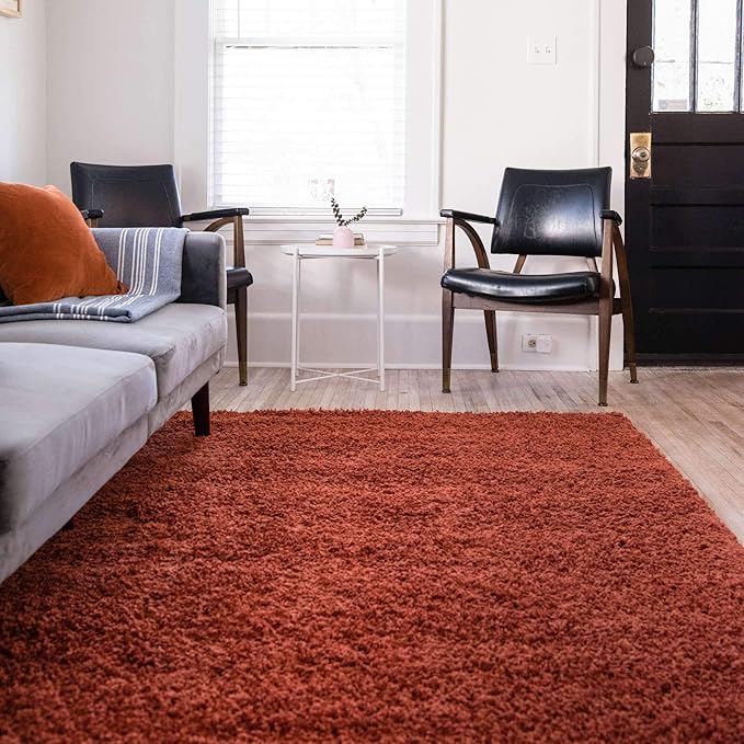 Unique Loom Solid Shag Collection Area Rug - Image 3