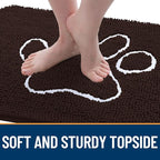 OLANLY Dog Door Mat for Muddy Paws 70x24, Paw Print Design, Absorbs Moisture - Image 4