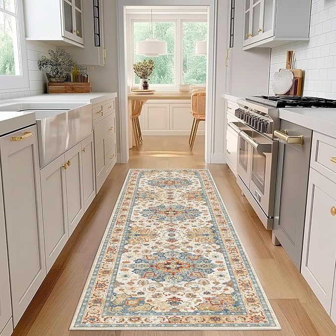 Enkor Runner Rugs for Hallway, 2.6x8 Washable Soft Non Slip Floor Rugs for - Image 6