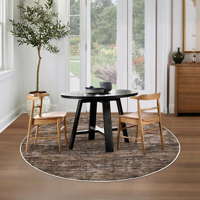 RUGSREAL Washable Round Rug 4x4 ft - Image 2