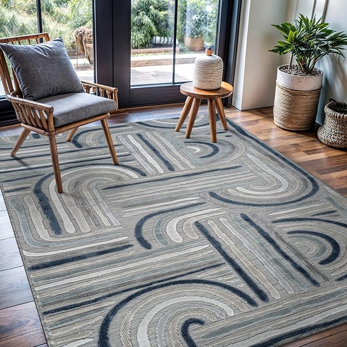 CAMILSON Indoor Outdoor Rug, Easy-Cleaning Non-Shedding Living Room, Garden and - Image 4