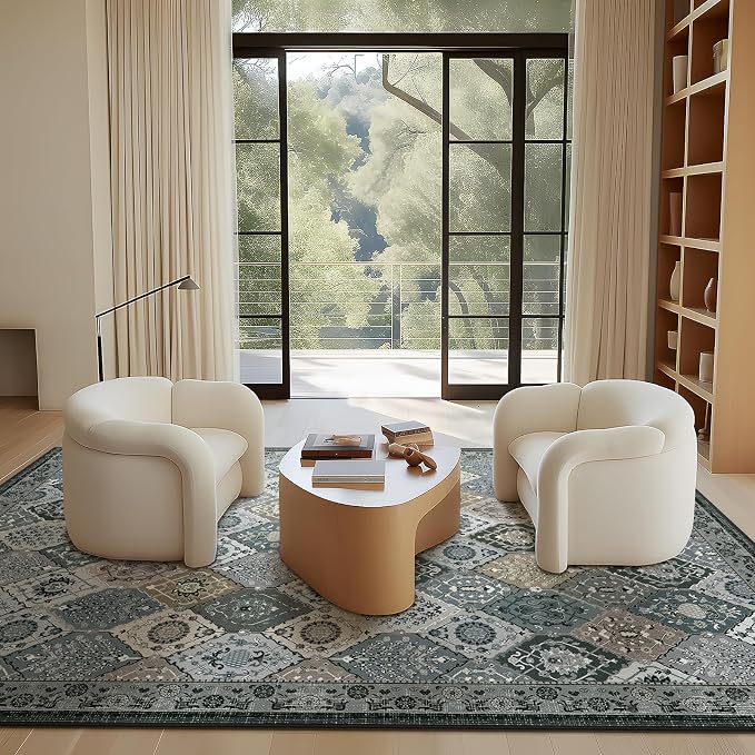 Phantoscope Washable Area Rug 8'x10' Non-Slip, Vintage Boho Rugs - Image 7